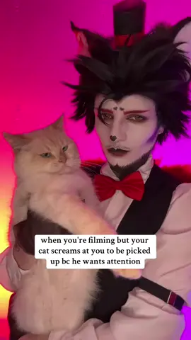 A post by @jijnnicosplay on TikTok caption: #onthisday benvolio and i were just two cats #huskhazbinhotel #huskhazbinhotelcosplay #huskcosplay #huskcosplayhazbinhotel #huskerhazbinhotel #hazbinhotelcosplayer 
