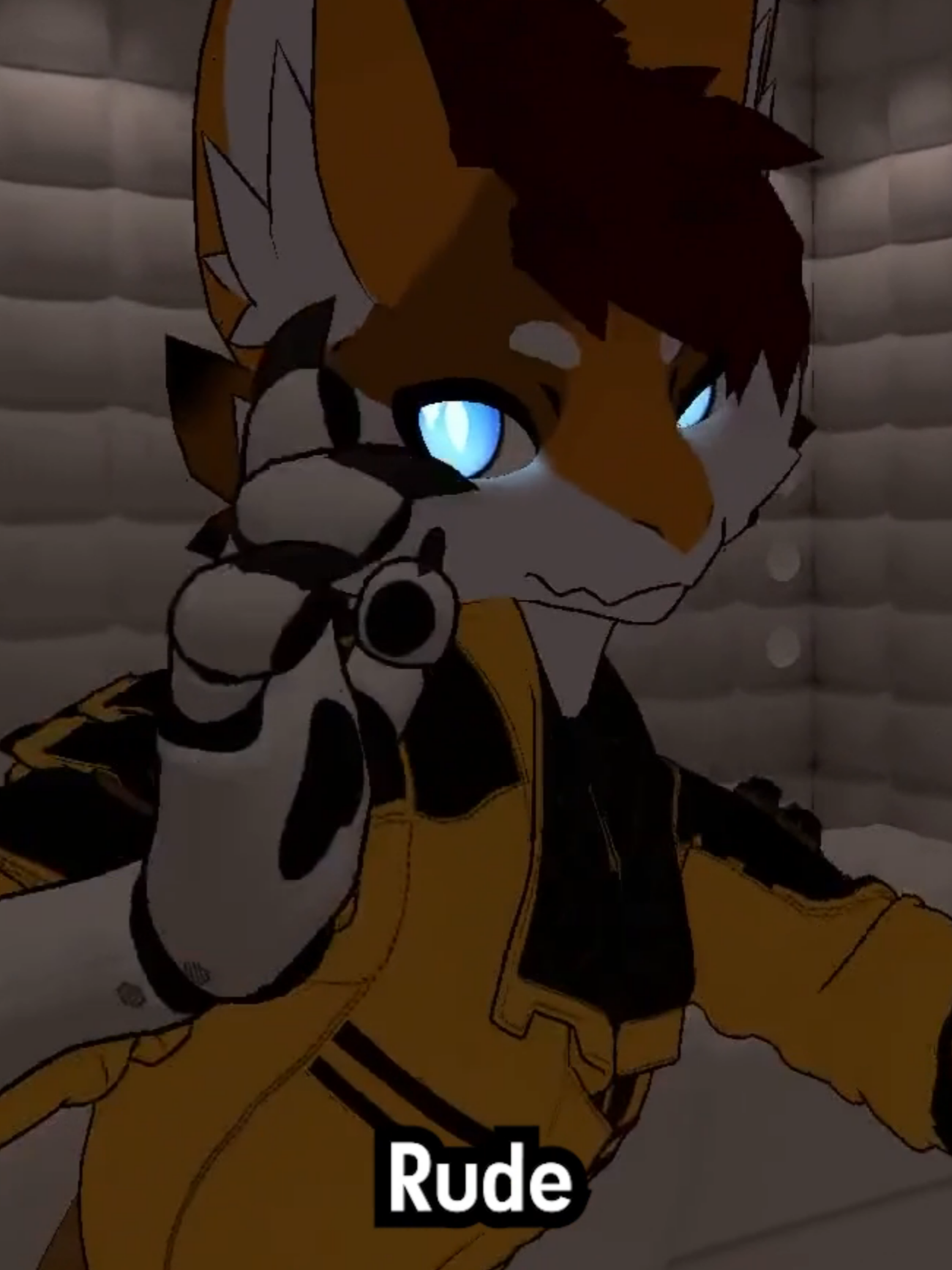 A post by @durrvish on TikTok caption: I am not entertainment #furry #furryfandom #vtuber #streamer #vrchat #virtualreality #fullbodytracking #vr