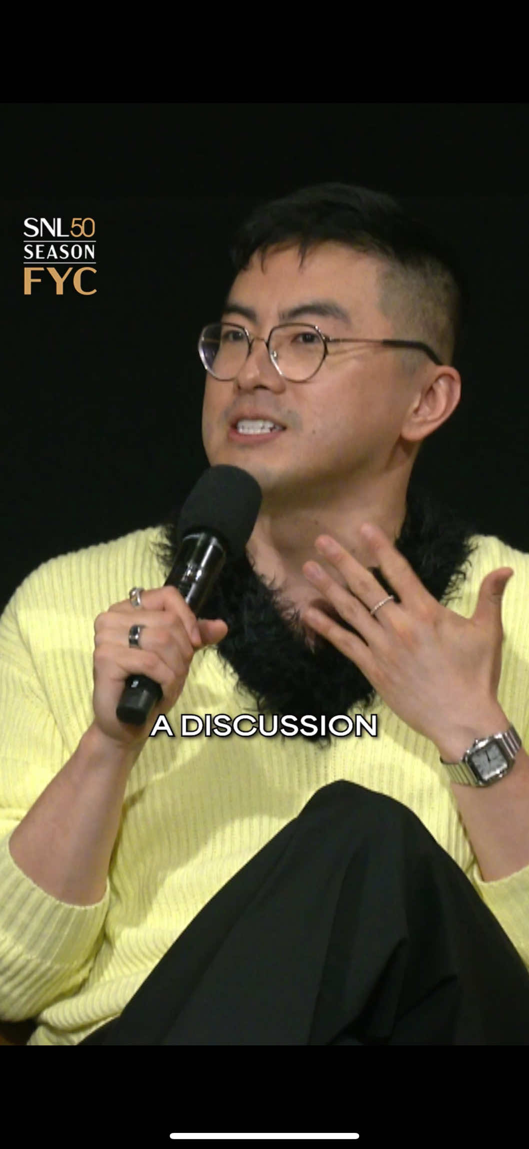 A post by @nbcsnl on TikTok caption: Bowen Yang talks “Bowen’s Straight” #FYC