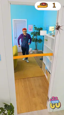 A post by @123gohouse on TikTok caption: You’ll NEVER Win This Tape Challenge! 🤣 #funnyvideos #creative #funn #hacks #gametok #challenge 