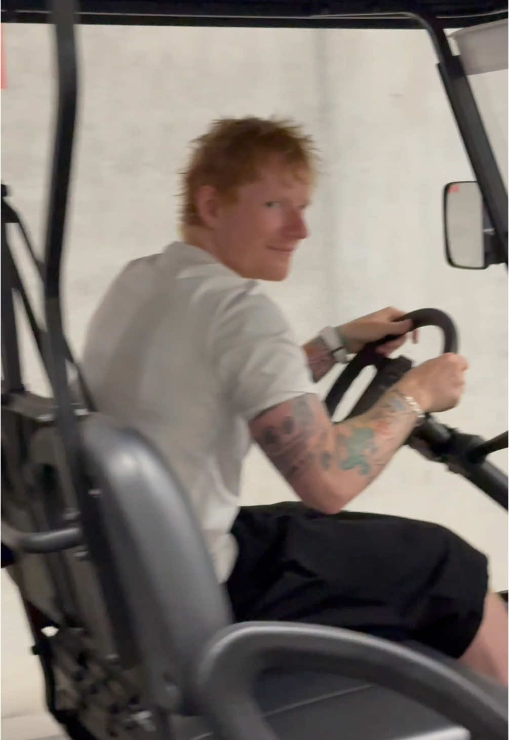 A post by @edsheeran on TikTok caption: These buggies go 5mph #NewMusic