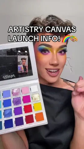 A post by @jamescharles on TikTok caption: Announcing @Painted ‘s first ever RAINBOW Palette, the Artistry Canvas. ⏰ LAUNCHING on Wednesday June 25th at 10AM PST!! 🌈 Artistry Canvas Palette - $55  🧽 Artistry Canvas + Sponge - $60 🖌️ Artistry Canvas + Eyeshadow Brush Set Bundle - $85 🎨 Artistry Canvas + Basic Canvas Palette Bundle - $90 🧲 Artistry + Basic + Blank Canvas Bundle (Build Your Own Palette) - $110 #painted #jamescharles 