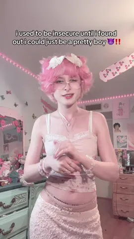 A post by @strawbabyboy on TikTok caption: life hack😛 #femboy #fyp #femboytiktok #pink #kawaii #strawberry #fypシ #femboyfriday 