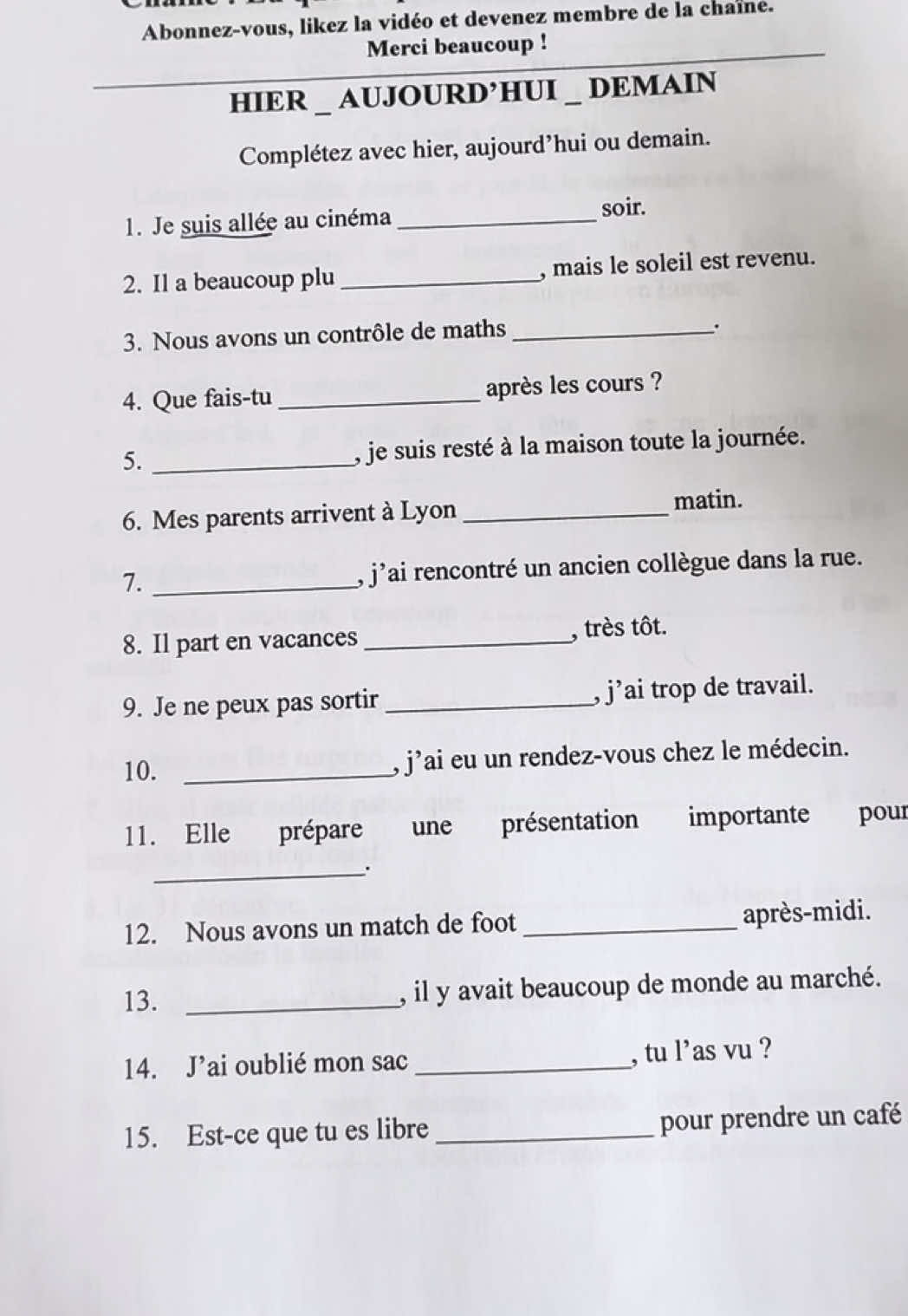 A post by @euqueroaprenderfrances on TikTok caption: Exercice de français pour apprendre le français  #apprendrelefrançais #euqueroaprenderfrancês #rosegomes #français #apprendresurtiktok #learnfrench #france #apprendre #edutok 
