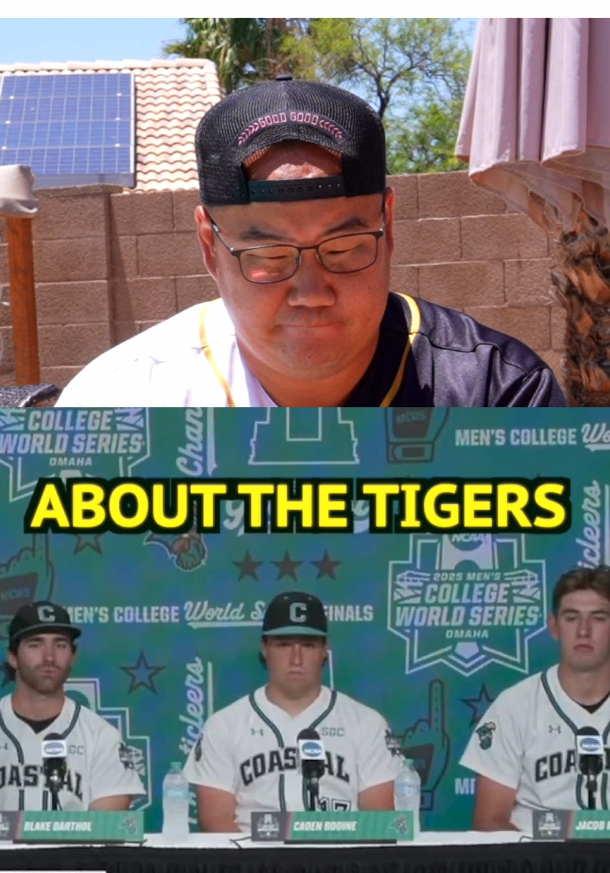 A post by @kingofjuco on TikTok caption: What kind of question is that? #baseball #CWS #reporter #fypシ 