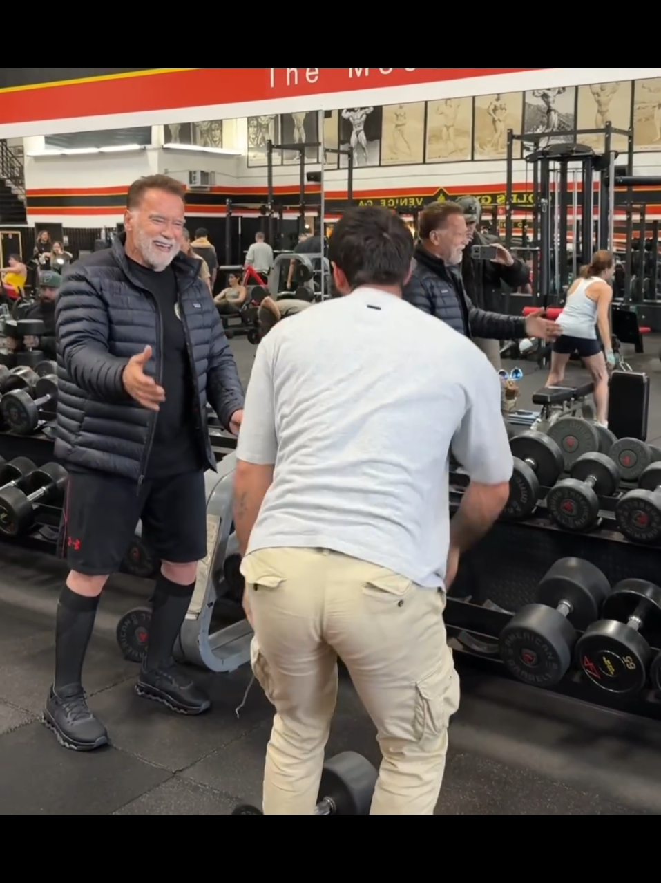 A post by @anatolyprank on TikTok caption: Anatoly Shocking 😱 Arnold  #anatoly #gym #prank 