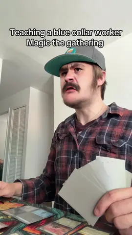 A post by @wizardinatshirt on TikTok caption: Hard work #CapCut #mtg #magicthegathering #fy #fyp #bluecollar #mtgtiktok #mtgcommunity #tcg #cardgame #stinky 