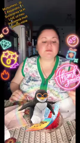A post by @doamnasilvia on TikTok caption: 🧍🏼‍♂️Alejandro🧍‍♀️, mulțumesc pentru susținerea incredibilă în LIVE-ul meu! Voi continua să creez conținut LIVE mai bun!@🧍🏼‍♂️Alejandro🧍‍♀️ #tiktoklive #livehighlights #livegift #surfingpenguin #pinguinulsurfer 