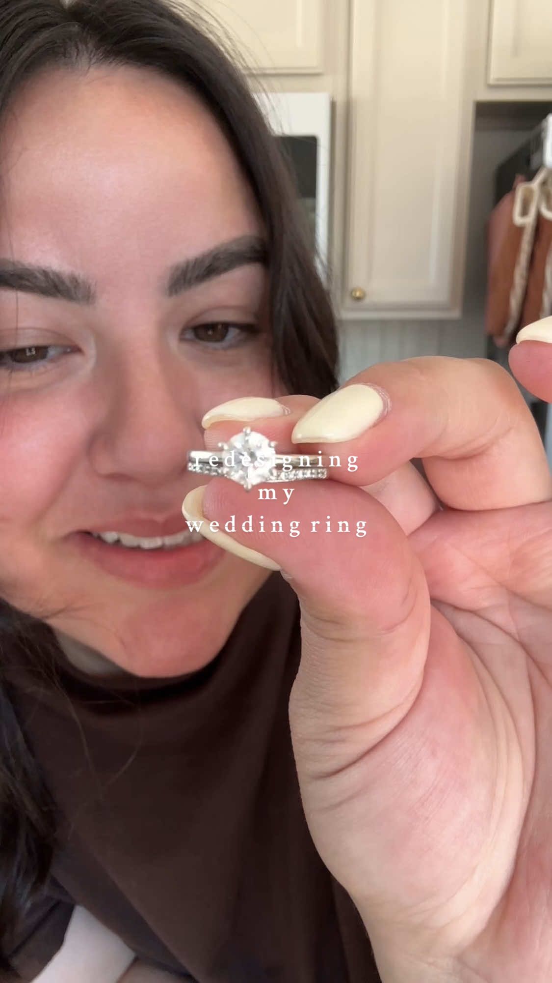 A post by @mrsmckennabarry on TikTok caption: ✨NEW WEDDING RING LOADING✨ The team at @Sarah O. Jewelry is currently working their magic on resetting my diamond! I CANNOT wait to share the antique-inspired design with you! It. is. PERFECTION.  #sarahojewelry #weddingring #engagementring #weddingrings #engagementrings #engagementringinspiration #engagementringinspo #fyp #foryou #foryoupage