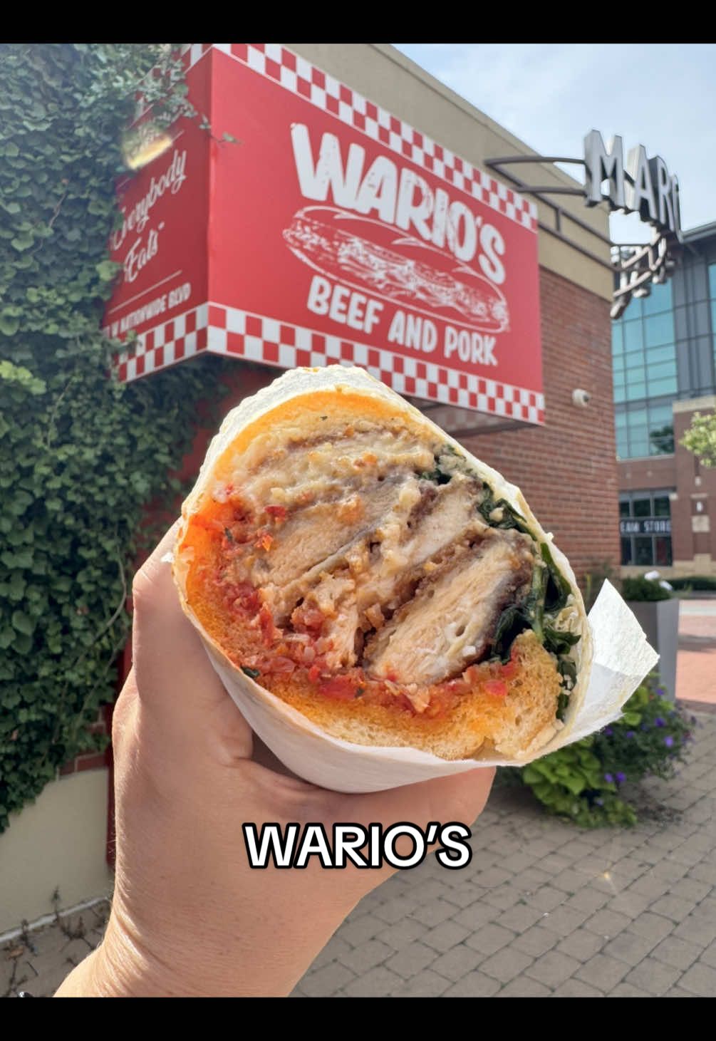 A post by @katiesantry on TikTok caption: Wario’s in Columbus Ohio…10/10 🤌🏼 #columbusohio #cbusfoodscene #columbusfoodie #cbus #comewithme #whatiate #sandwiches #sub #mukbang 