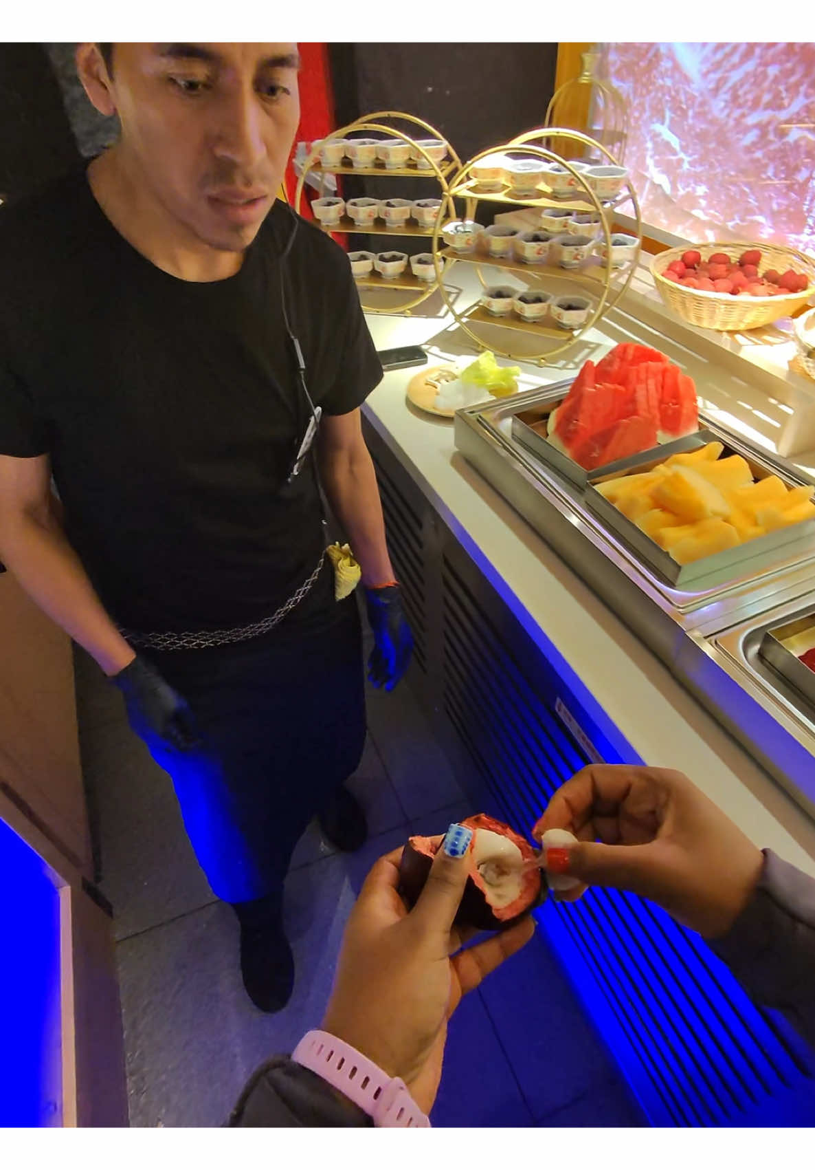A post by @aiyannace on TikTok caption: Hot Pot day🙂‍↔️🍲  #hotpot #mangosteen #lychee #sauce 