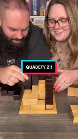 A post by @games4two on TikTok caption: 3D Tetris But Make It Strategic! Come Play Quadefy With Us! #boardgames #gamenight #couple #fun 