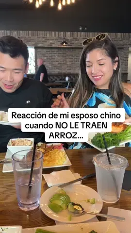 A post by @lafamiliahung on TikTok caption: Reacción de mi esposo chino cuando NO LE TRAEN ARROZ… ¿qué te pareció? 😂 #humor #comedia #couplesgoals 