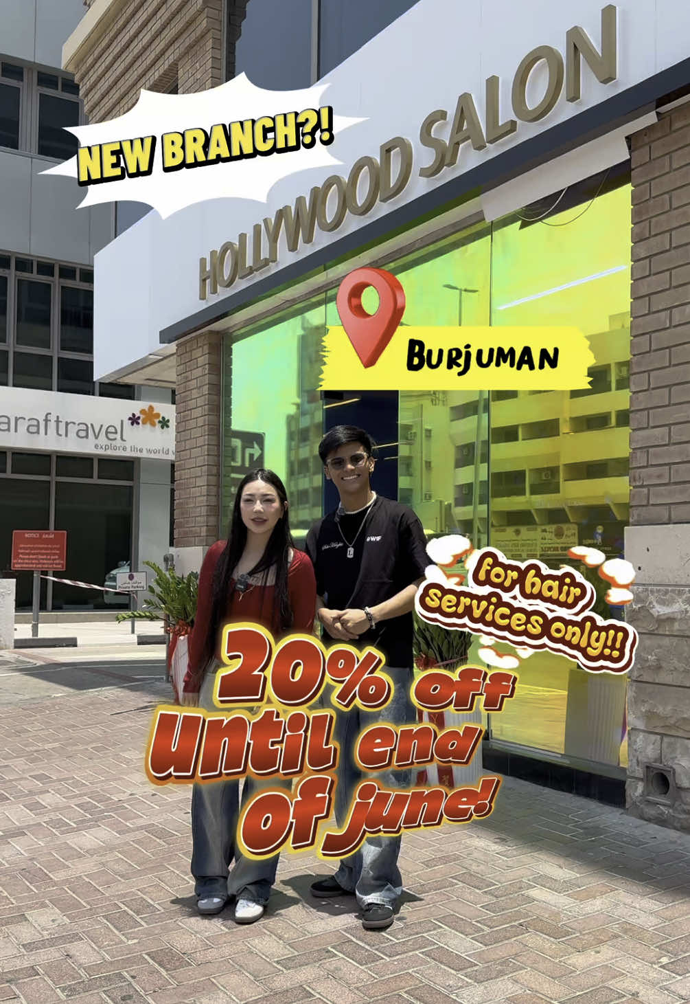 A post by @marcdanielbernardo on TikTok caption: NEW BRANCH OF HOLLYWOOD SALON IN BURJUMAN!! 😍💛 @Hollywoodsalon #MarcDanielBernardo #Lynni #LYNNIxDANIEL #HollywoodSalonBurjuman #HollywoodSalon 