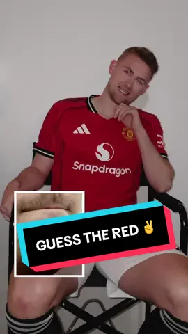 A post by @manutd on TikTok caption: Can you identify our Reds from these close-ups? 🔎🤣