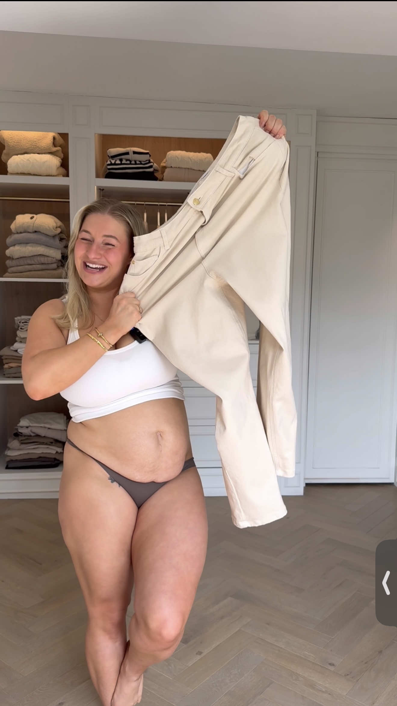 A post by @carys.whittaker on TikTok caption: When it comes to dressing to feel confident, Ecru denim has a special place in my heart. A few years back now when I’d gained weight and felt I could only wearing baggy T-shirts and leggings I started a little trend on here of trying new things and not only wearing leggings and a pair of ecru denim jeans was something that totally blew my mind 😂 somehow no matter how basic your outfit is, if you’re wearing ecru denim jeans or shorts… they ARE the outfit. They make the outfit instantly stylish and look thought-out and put together 😂🙌🏼 since then I’ve never looked back and to now have created my own denim collection with my comfy jeans brand @Ambela which I started last year is such a 360 moment and so special to me. I really hope you guys love the pieces. They’re live on Ambela.com now!! 🥹☁️🍦✨