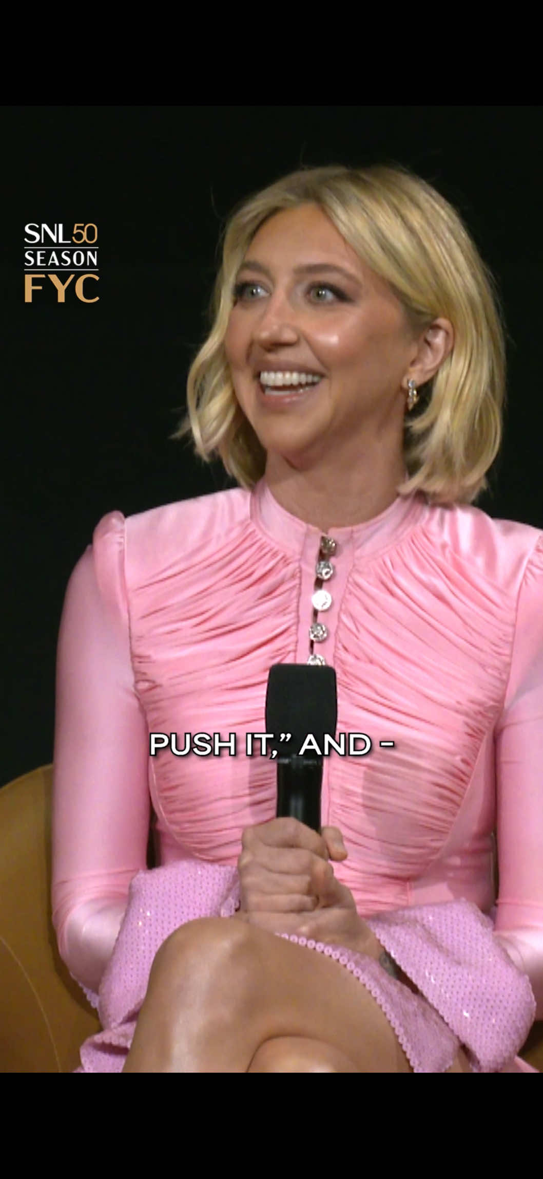 A post by @nbcsnl on TikTok caption: Heidi Gardner on physical comedy and feeding off the audience #FYC