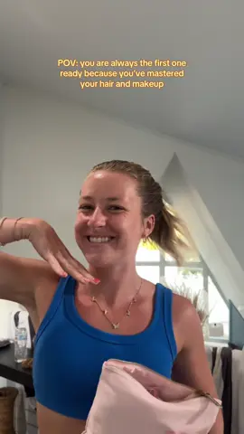 A post by @msbrandiragan on TikTok caption: I’m always the first person ready to go!🤩🤪 @IT Cosmetics @COVERGIRL @Morphe Cosmetics @DIBSBEAUTY @Summer Fridays @TRESemmé @GarnierUSA #Summer #summervibes #grwm #grwmmakeup #makeup #hairstyle 