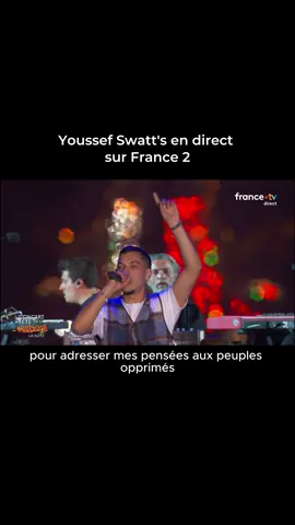 A post by @youssefswatts on TikTok caption: C'était pas trop prévu mais hier soir j'ai voulu m'exprimer devant 40.000 personnes + en direct sur France 2 ✨ Merci pour tous les messages (surtout la fachosphère qui s'enflamme déjà sur Twitter). Vive le rap, bonne fête de la musique ❤️