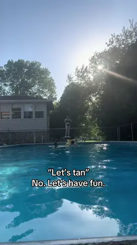 A post by @bigboibrianna on TikTok caption: If there’s a pool I will swim 🤪#fyp #fypシ #summer #swim #swimming #funny 