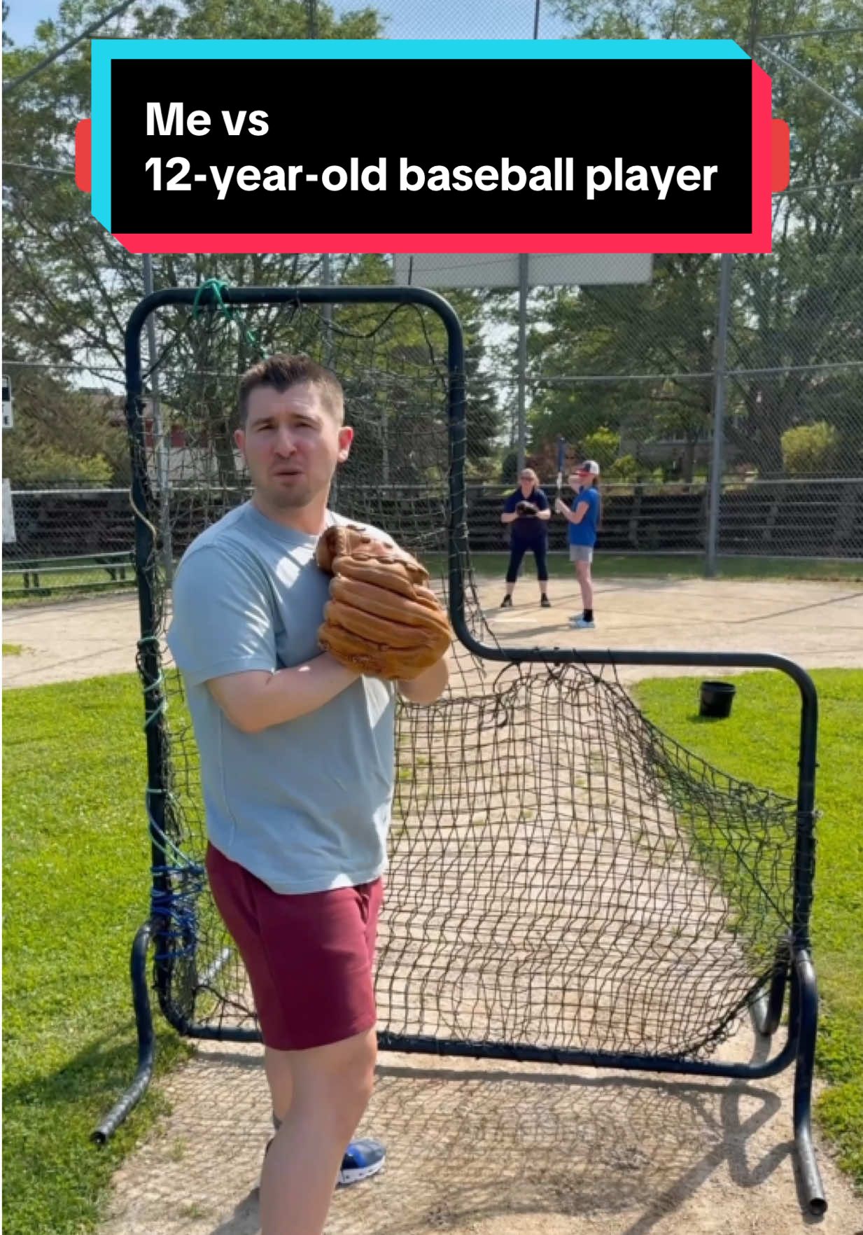 A post by @paulieepaull on TikTok caption: Pitching against supporters across the country who wanted to take on my fastball!!! #baseball #fastball 