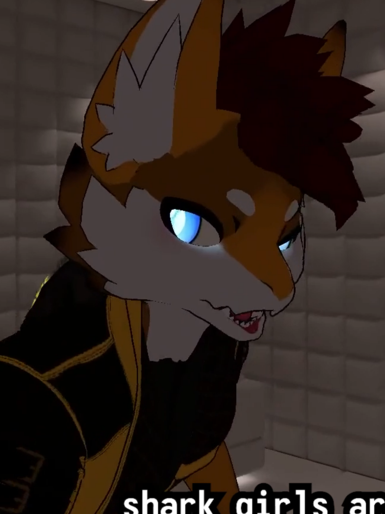 A post by @durrvish on TikTok caption: My own Shark girl army #furry #furryfandom #vtuber #streamer #vrchat #virtualreality #fullbodytracking #vr