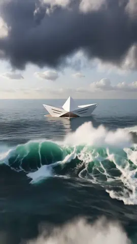 A post by @ on TikTok caption: #yacht #house #seahouse #paperboat #paperyacht #paper #boat #luxury #villa #fyp #floatinghouse #floatingvilla #floating 