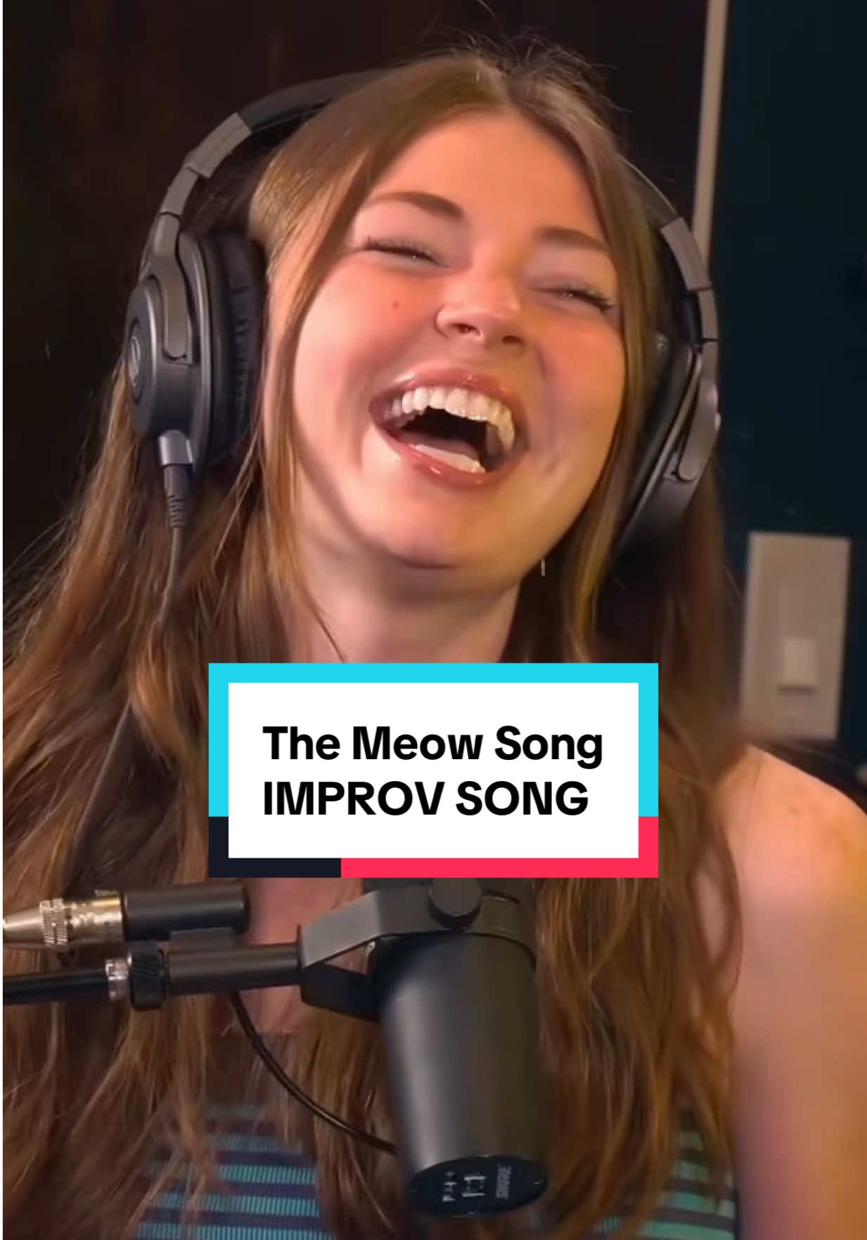 A post by @theimprovguy on TikTok caption: Happy 1 year anniversary to the meow song! Did you know you can stream DOZENS of our viral improv songs at www.LAUGHPASS.tv ? #improv #song #meow #musicalmonday #improvbroadway 