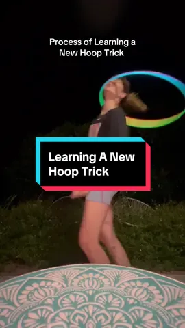 A post by @queerbassqueen on TikTok caption: I GOT IT!! This was over the span of an hour (2-3am lol), it’ll probably take me another few weeks to get it down consistently & clean! Not really sure what this hoop trick is called maybe something along the lines of an elbow to neck pass ?? Shes still messy but I finally got the hang of it! Im almost 6 months into my hoop flow journey now #hoopflow #flowarts #hooper #ravers #edmtiktok 