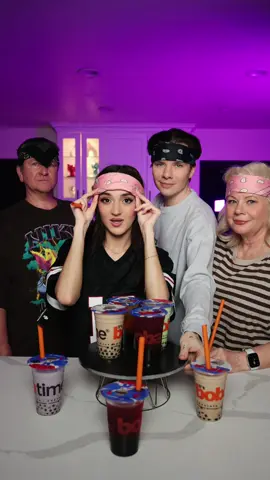 A post by @xoteam on TikTok caption: Boba challenge with the family🧋 