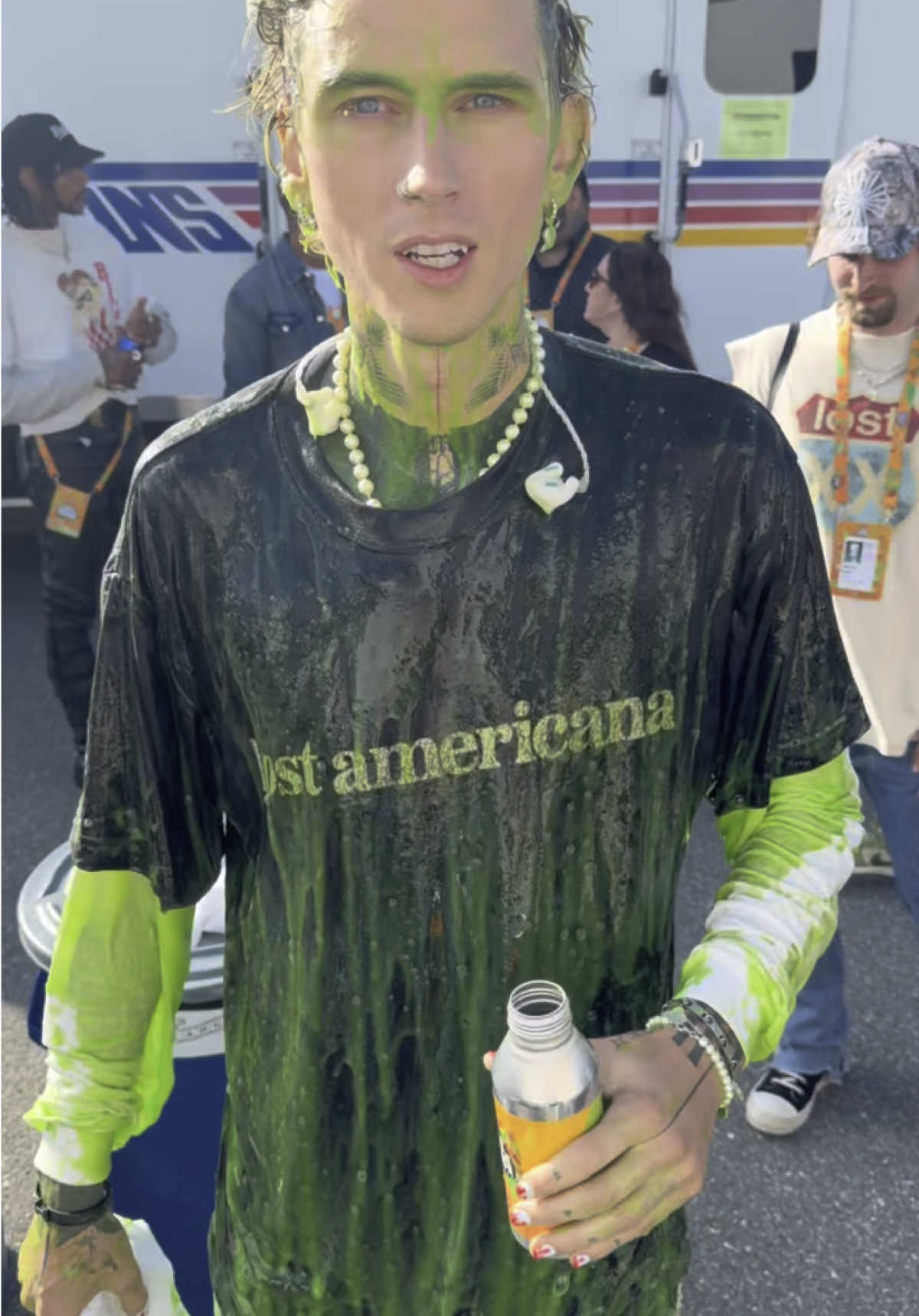 A post by @mgk on TikTok caption: get slimed they said, it’ll be fun they said