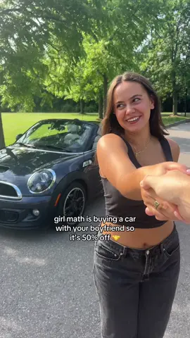 A post by @spencer.barbosa on TikTok caption: first step is naming the car!!💗🤍comment your ideas…best name gets a pr package from me💗🚗 #girls #projectpink #minicooper #boyfriend #car #pinkcar 