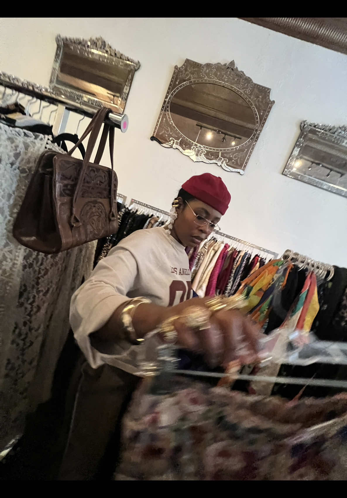 A post by @ on TikTok caption: Estate Sale. A lot of you had many questions about what an estate sale is, so I decided to bring you along. I  also  stopped at one of the local vintage boutiques here in Dallas. I’ll show you wat I found in the next video. 