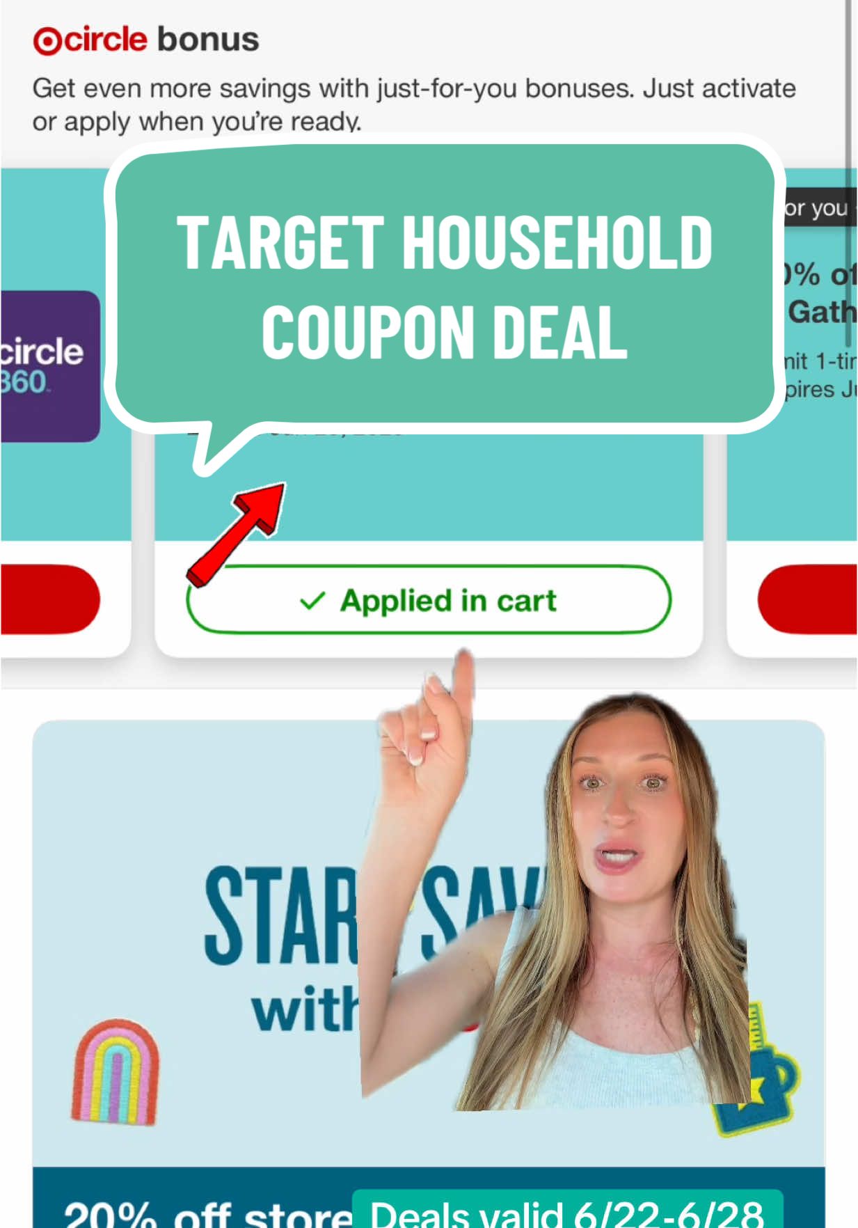A post by @savingwithshayna on TikTok caption: Who else got one of these coupons!?  Use my code to sign up for the Ibotta app- tenenvi  Deals valid 6/22-6/28 #targetcouponing #targetcircle #targetcircledeals #targetcircleapp #targetcircleoffer #targetdeals #targetdigitaldeals #targethouseholddeal #targetdealhunter #targetcouponer #dealhunters #howtocoupon #savingwithshayna #couponshopper #stockpile 
