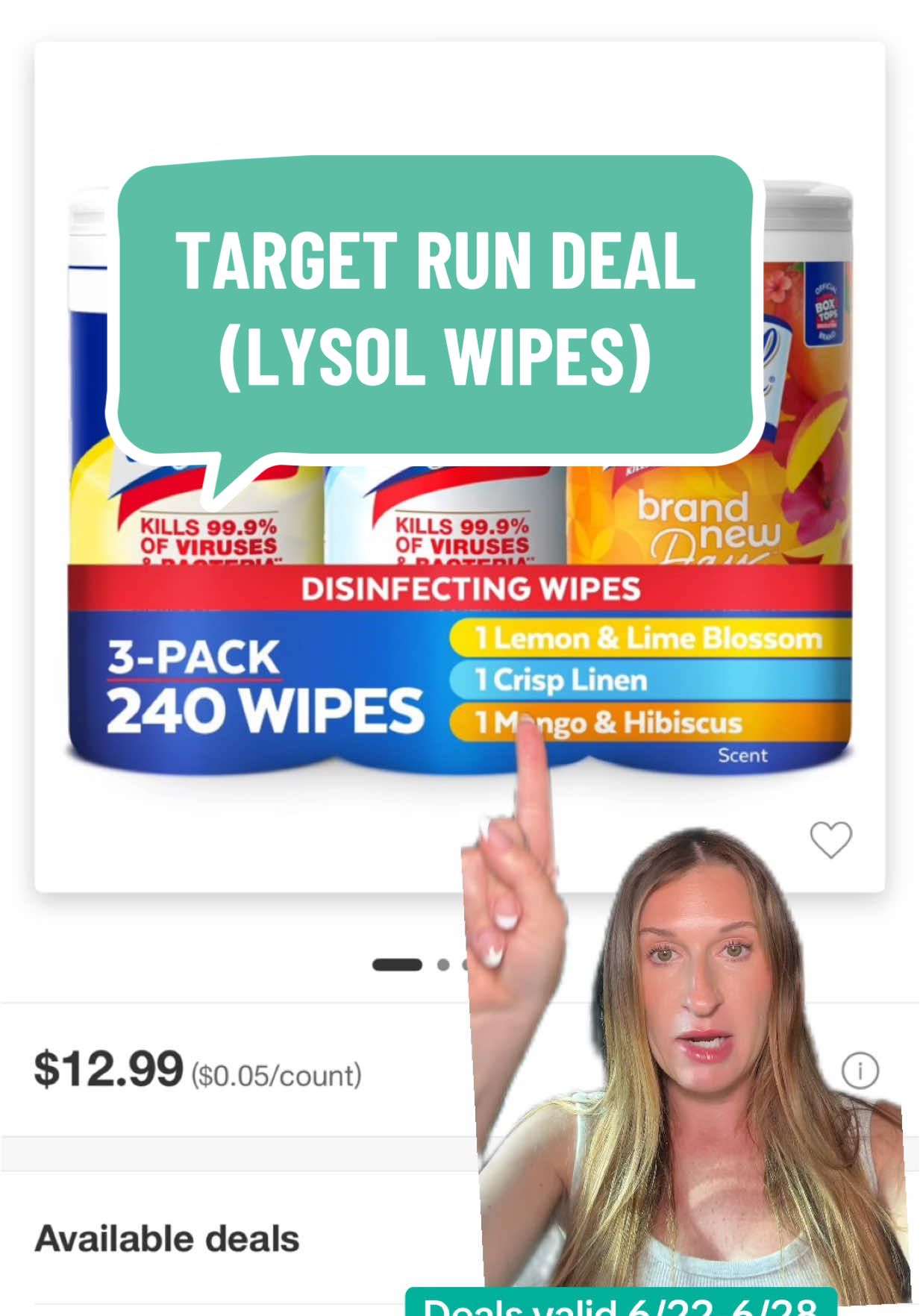 A post by @savingwithshayna on TikTok caption: RUNNN!! $52 of Lysol for only $14!!! This will end SOON. So hurry. It’s a crazy good deal! Use my code-WIN936873 to sign up for the @shopkick app!!  Deals valid 6/22-6/28 #targetcouponing #targetcircle #targetcircledeals #targetcircleapp #targetcircleoffer #targetdeals #targetdigitaldeals #targethouseholddeal #targetdealhunter #targetcouponer #dealhunters #howtocoupon #savingwithshayna #couponshopper #stockpile  #shopkickdeals #shopkick #shopkickapp 