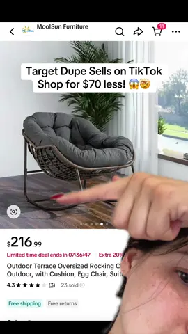 A post by @kendracoleeex on TikTok caption: You’re welcome! 😌 #rockingchair #outdoorchair #patiofurniture #summer #tiktokshop #greenscreen 