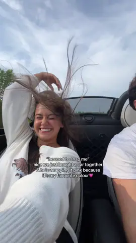 A post by @spencer.barbosa on TikTok caption: happy wife happy life 🚗 #girls #trend #minicooper #pink 