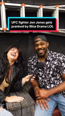A post by @ninadrama on TikTok caption: UFC fighter Jon Jones gets pranked by Nina Drama LOL #UFC #jonjones #ninadrama #kickboxing #boxing #muaythai #muaythaifighter #muaythaifighter #taekwondo #jiujitsu #brazilianjiujitsu #jiujitsugrappling #jiujitsulifestyle #wrestling #wrestlingtiktok #wrestlingtok #fit #Fitness #grappling #karate #boxing #judo