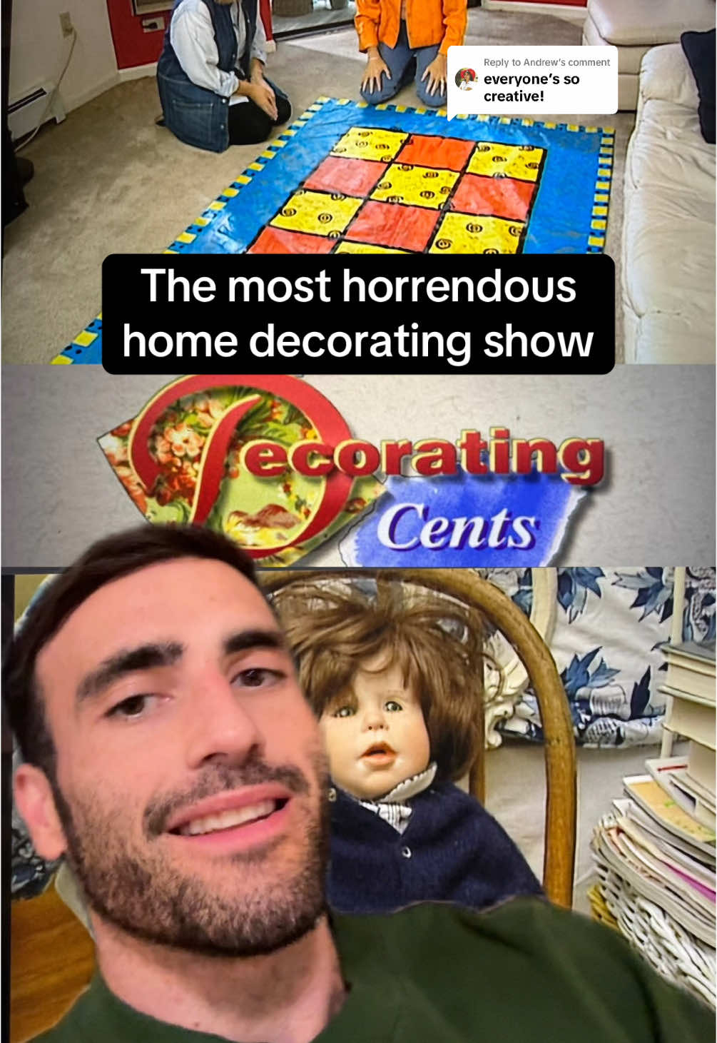 A post by @heartthrobert on TikTok caption: Replying to @Andrew Full binge happening here. #decoratingcents #homedecor #decoration #hgtv #homeimprovement Decorating Cents fails kids bathroom shower with pockets soul sister