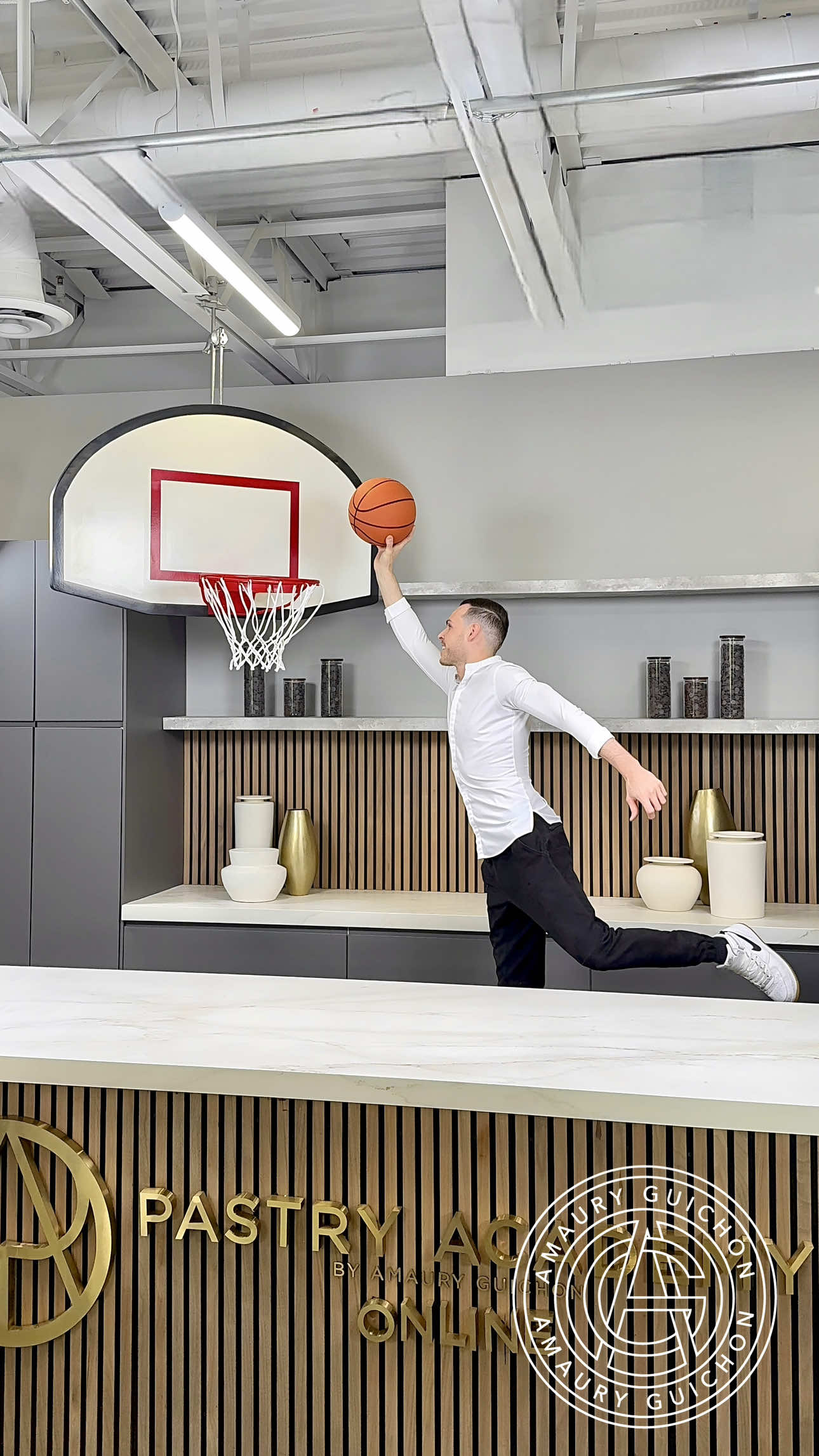 A post by @amauryguichon on TikTok caption: Chocolate Basketball! 🏀 Nothing but net… and chocolate! #amauryguichon #chocolate #basketball #playoffs 
