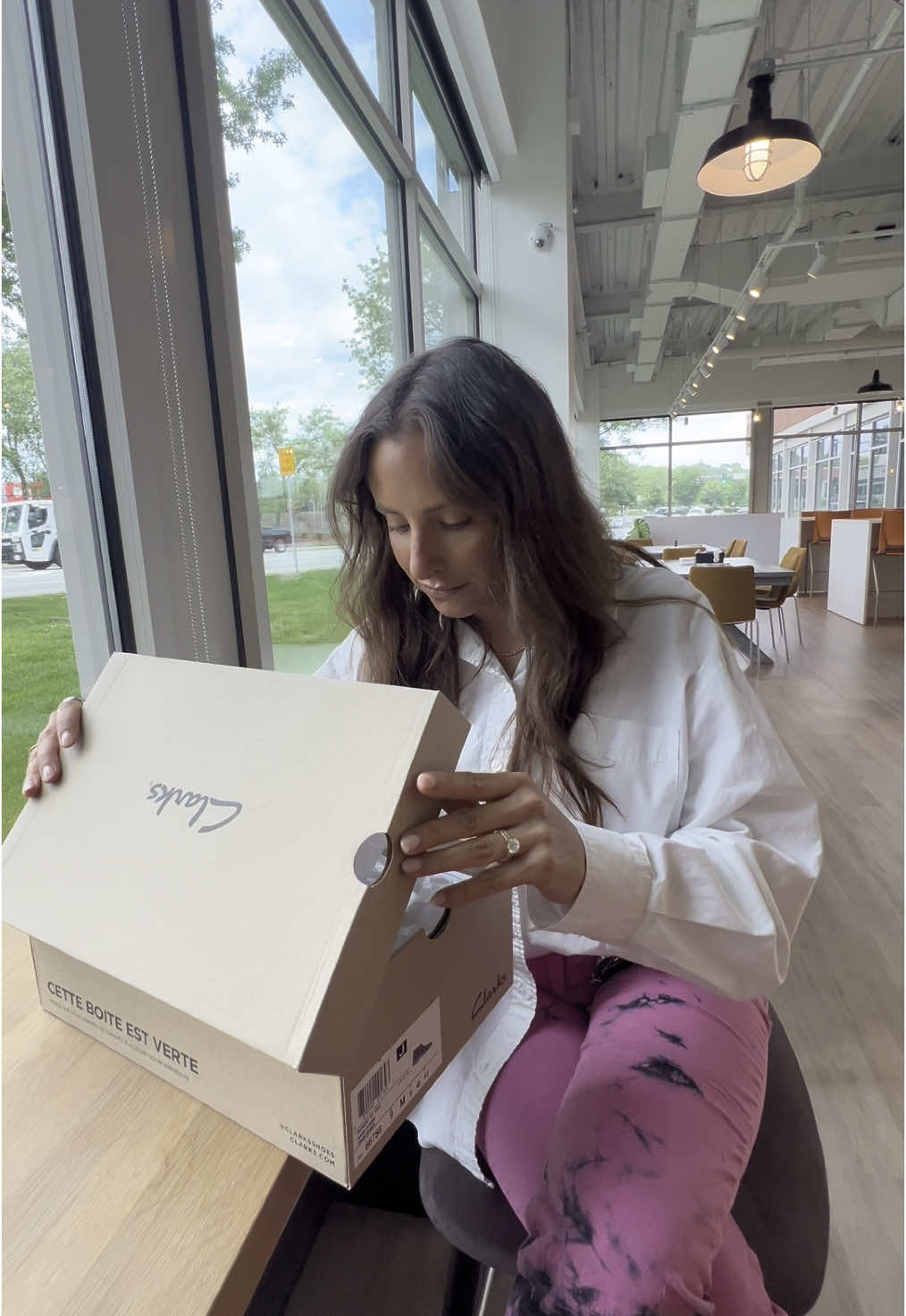 A post by @clarks on TikTok caption: it’s that new shoe smell… #clarks #newshoes #fyp #comedy  