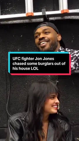 A post by @ninadrama on TikTok caption: Jon Jones chased some burglars out of his house LOL. Can you imagine breaking into a house and it’s the UFC goat’s house? #UFC #jonjones #ninadrama #kickboxing #boxing #muaythai #muaythaifighter #muaythaifighter #taekwondo #jiujitsu #brazilianjiujitsu #jiujitsugrappling #jiujitsulifestyle #wrestling #wrestlingtiktok #wrestlingtok #fit #Fitness #grappling #karate #boxing #judo