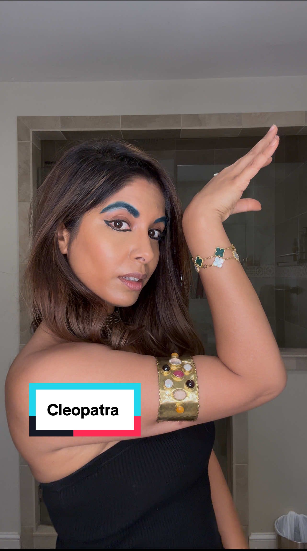 A post by @sheenamelwani on TikTok caption: You know we had to try this trend! #cleopatra #triedmybest 