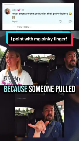 A post by @dannysdrivingschool on TikTok caption: I point with my pinky fingers who has noticed? @Accelerate with Kate there you go 😂 #driving #drivinglessons #drivingschool #drivinginstructor 