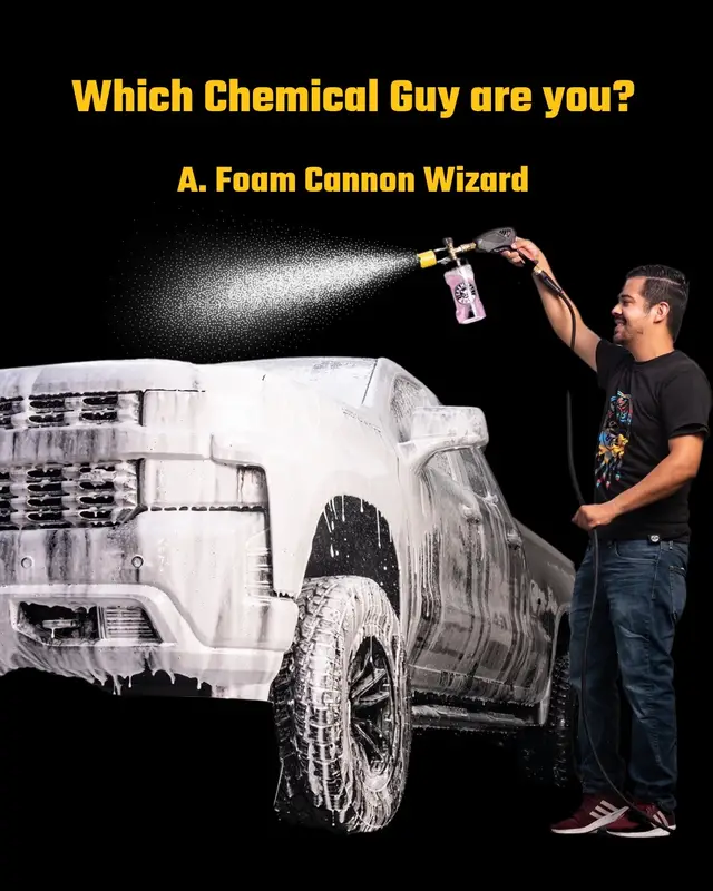 A post by @chemicalguys on TikTok caption: Tag your detailing bestie 🫵🏼🚨 #chemicalguys #waxing #cleaning #wheel #leather #carcare #detailing #detailingworld #detailersoftiktok #detailingtips #fun #meme #chooseyourcharacter 