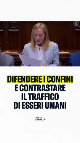 A post by @fratelliditalia on TikTok caption: Il documento finale del G7 sull’immigrazione sposa pienamente la linea italiana: lotta senza quartiere alla criminalità organizzata che gestisce il traffico di esseri umani e cooperazione tra pari con i Paesi d’origine.