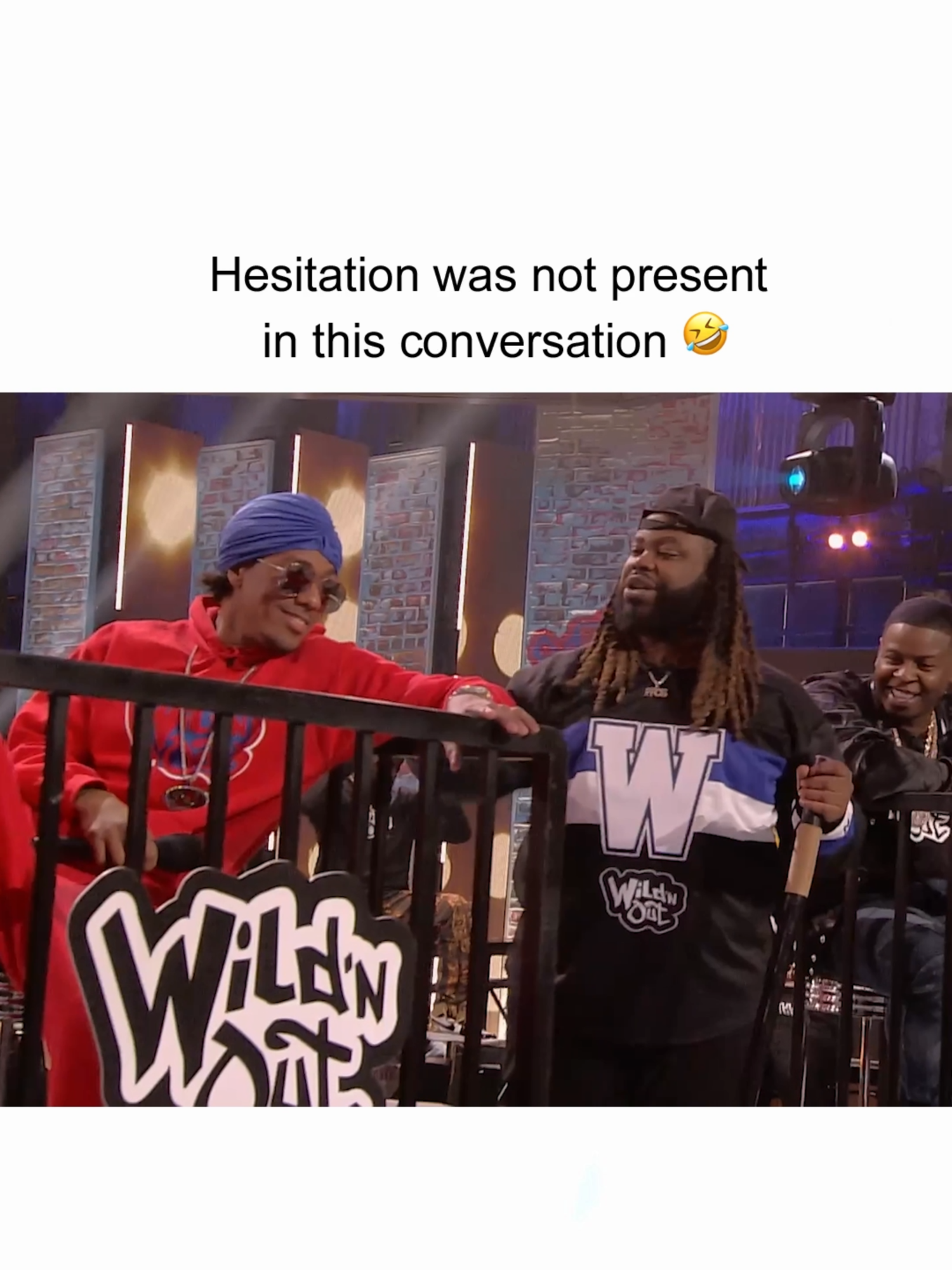 A post by @wildnout on TikTok caption: He went from "my guy" to see ya ✌️ #WildNOut #nickcannon #darrenbrand #djdwreck #pleadthefifth #funny #jokes #roast #roasted #fired #lol