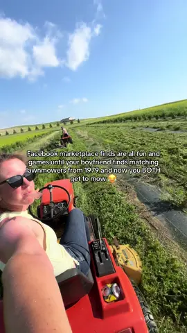 A post by @agwithemma on TikTok caption: Pookie just wanted quality time in the form of mowing 😉 #agwithemma #facebookmarketplace 