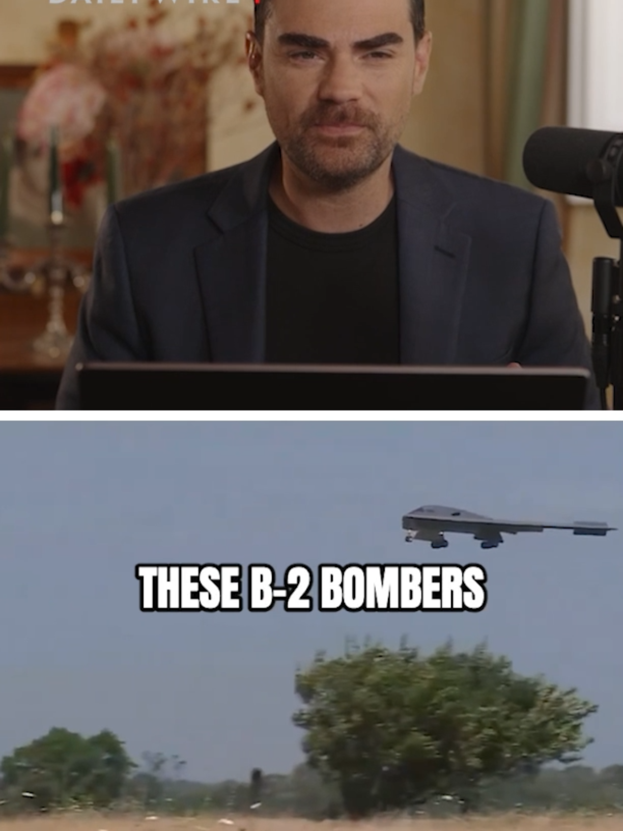 A post by @real.benshapiro on TikTok caption: The B-2 bomber was worth every penny #benshapiro #news #iran