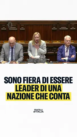 A post by @fratelliditalia on TikTok caption: La sinistra ci voleva deboli e irrilevanti, ma con Giorgia Meloni Presidente l’Italia è tornata protagonista.